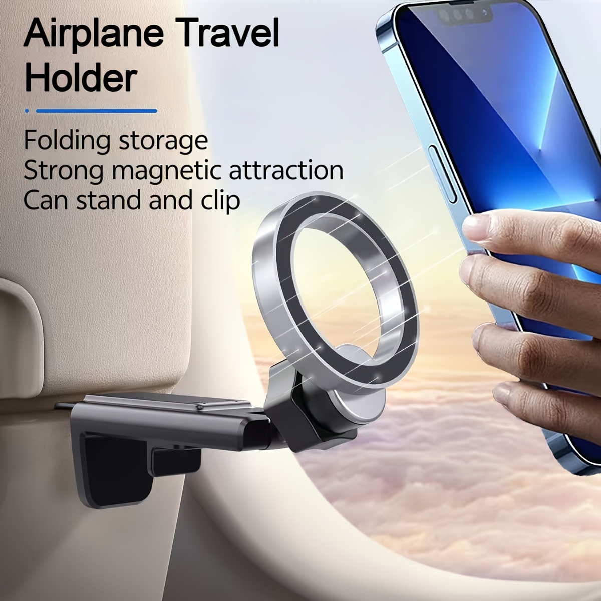 Phone Accessories For Travel - Magnetic Cell Phone Holder Airplane Travel