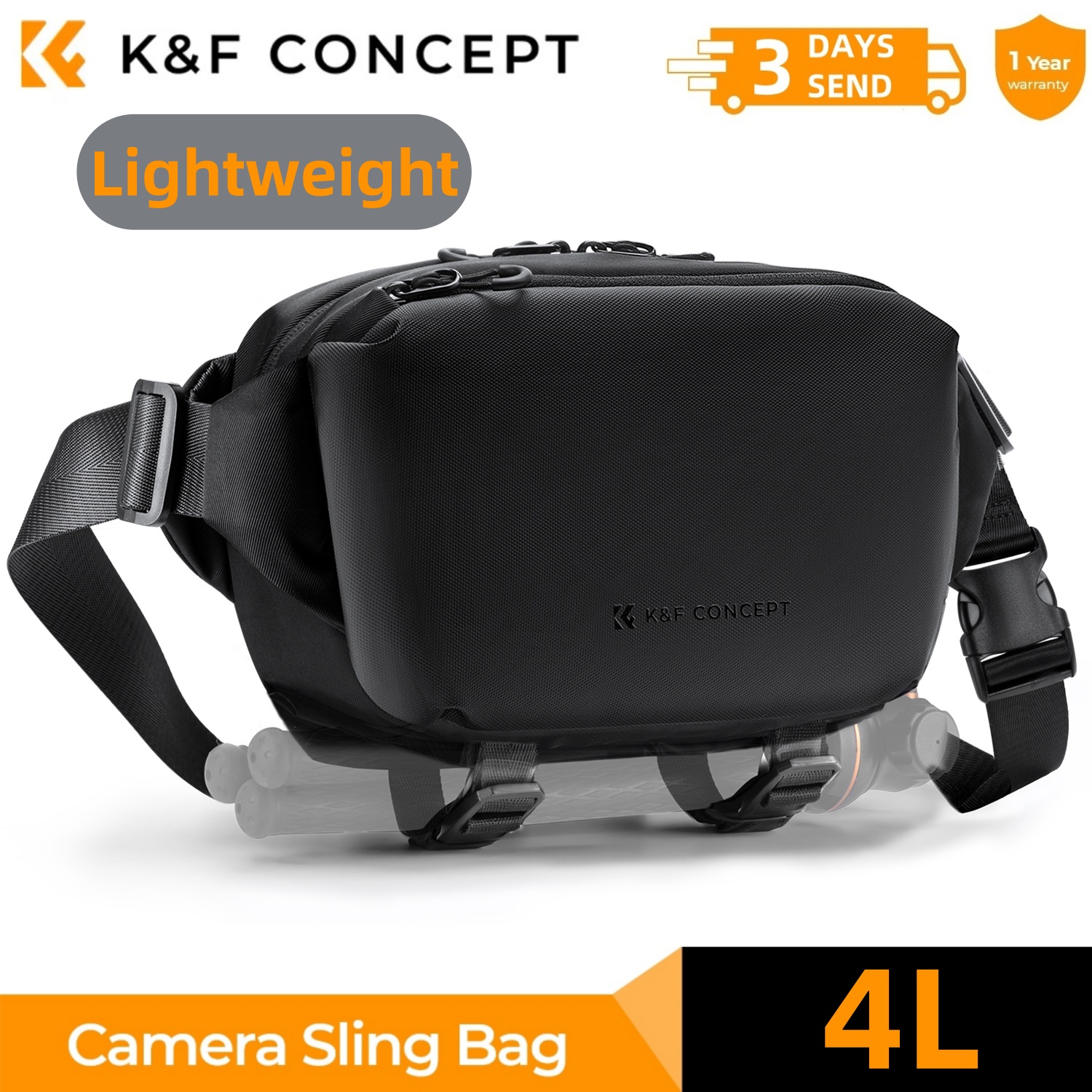 Phone Accessories For Travel - K&F CONCEPT 4L Camera Sling Bag
