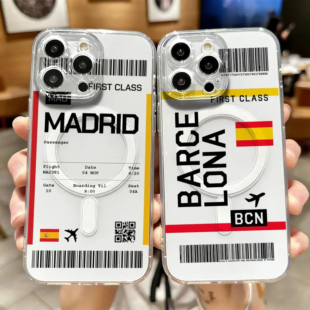 Phone Accessories For Travel - Travel Plane Ticket Spain Phone Case