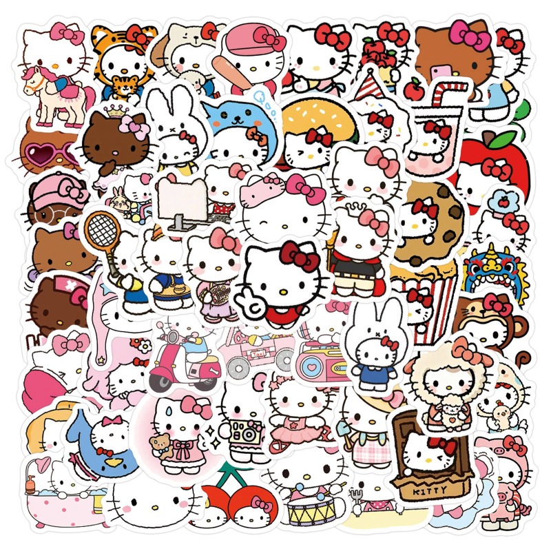 Phone Accessories Supplier - 100pcs Hello Kitty Sticker Anime Cartoon