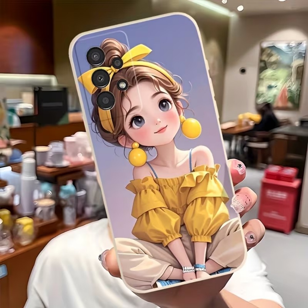 Phone Accessories For Girls - Cute Cartoon Girl Pattern Design Phone