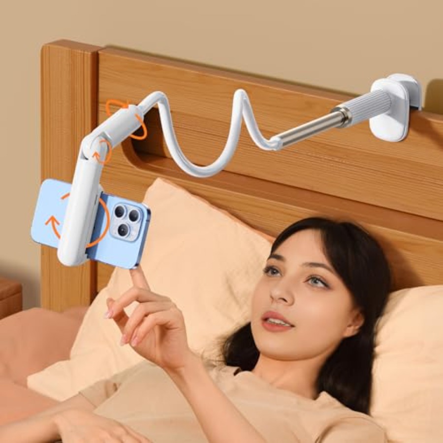 Desk Phone Stand - Gooseneck Phone Holder for Bed Laying